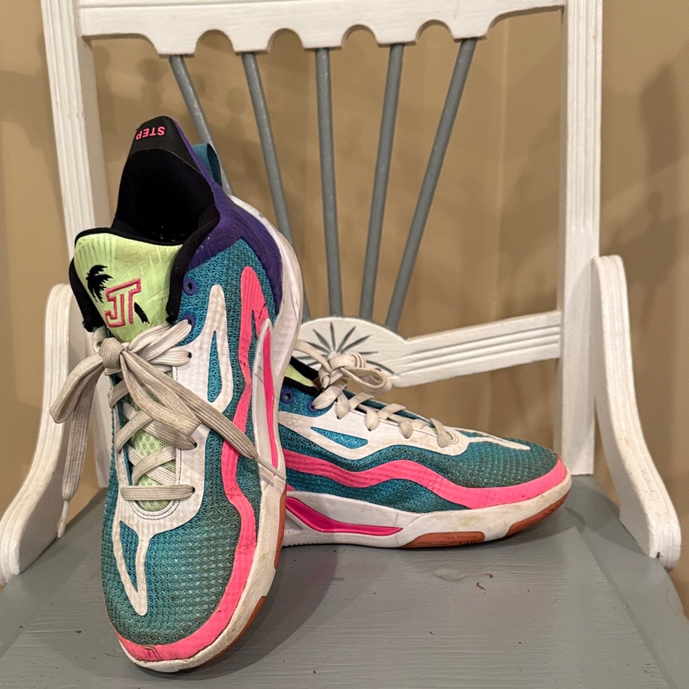 Nike Kids Sneakers in Teal, Pink, and Purple